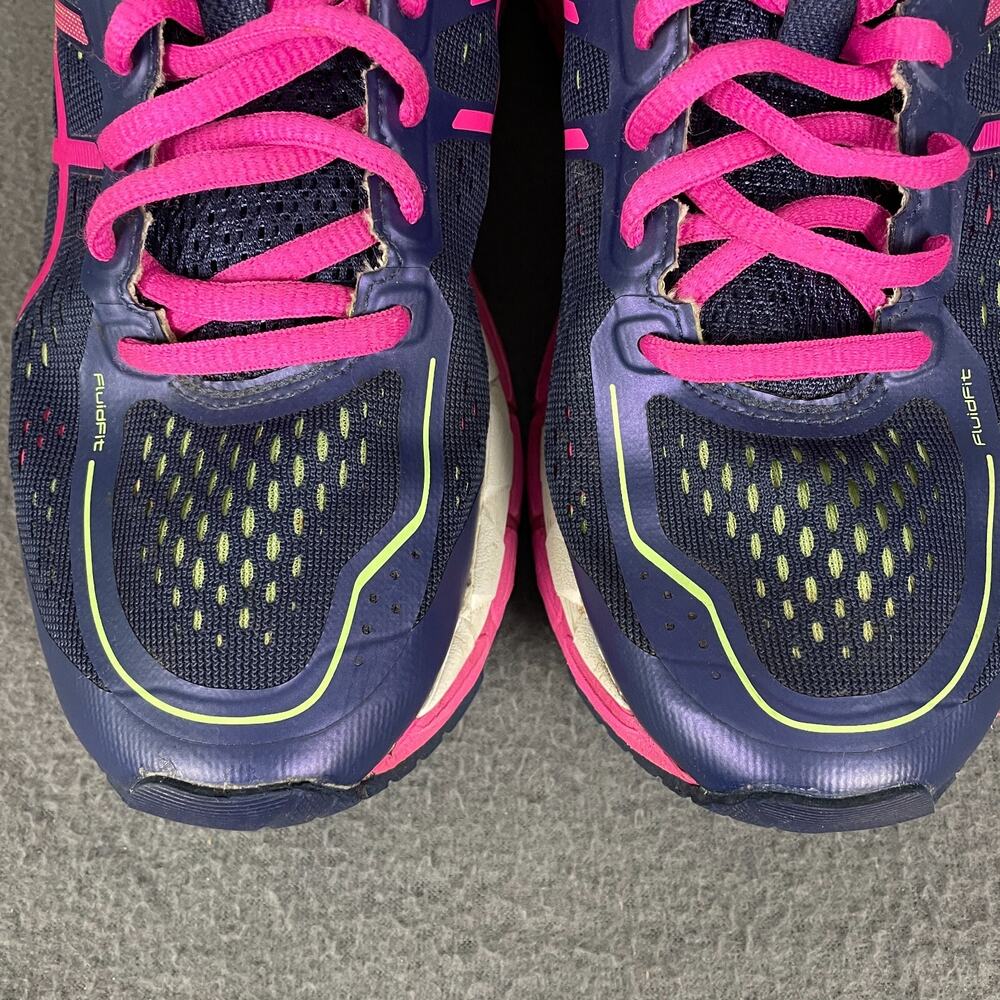 Asics Gel-Kayano 22 Sneaker Women US 6.5 Navy Pink Lace-Up Running Shoes T597N - Picture 4 of 14